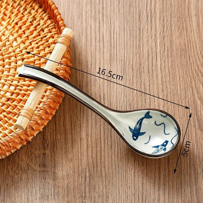 Stylish Japanese Ceramic Soup Spoons Set