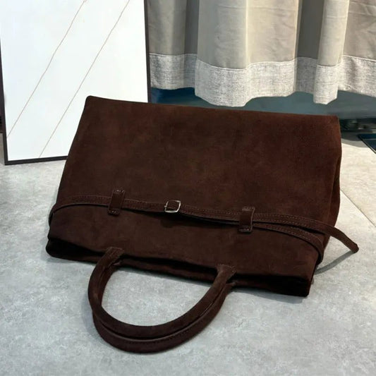 Burgundy Suede Tote Bag for Women