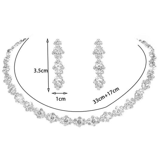 Elegant Bridal Crystal Necklace and Earrings Set