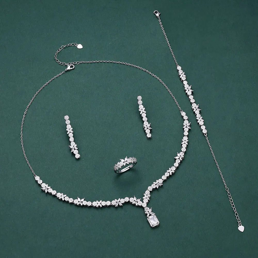Luxury Cubic Zirconia Wedding Jewelry Set