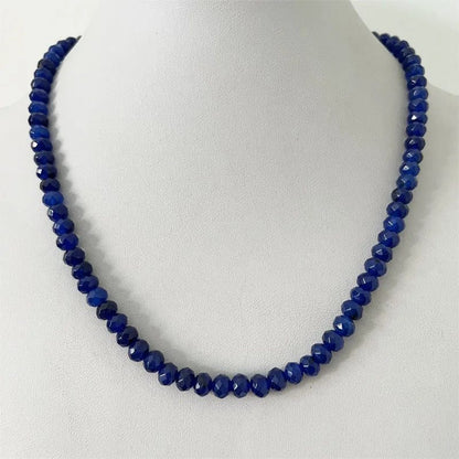 Luxury Blue Sapphire Faceted Necklace for Women