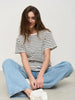 Cozy Striped Short Sleeve T-Shirts for Women
