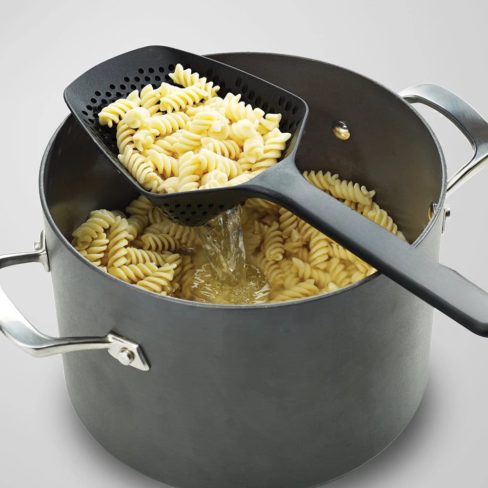 Effortless Draining with Slotted Spoon Strainer