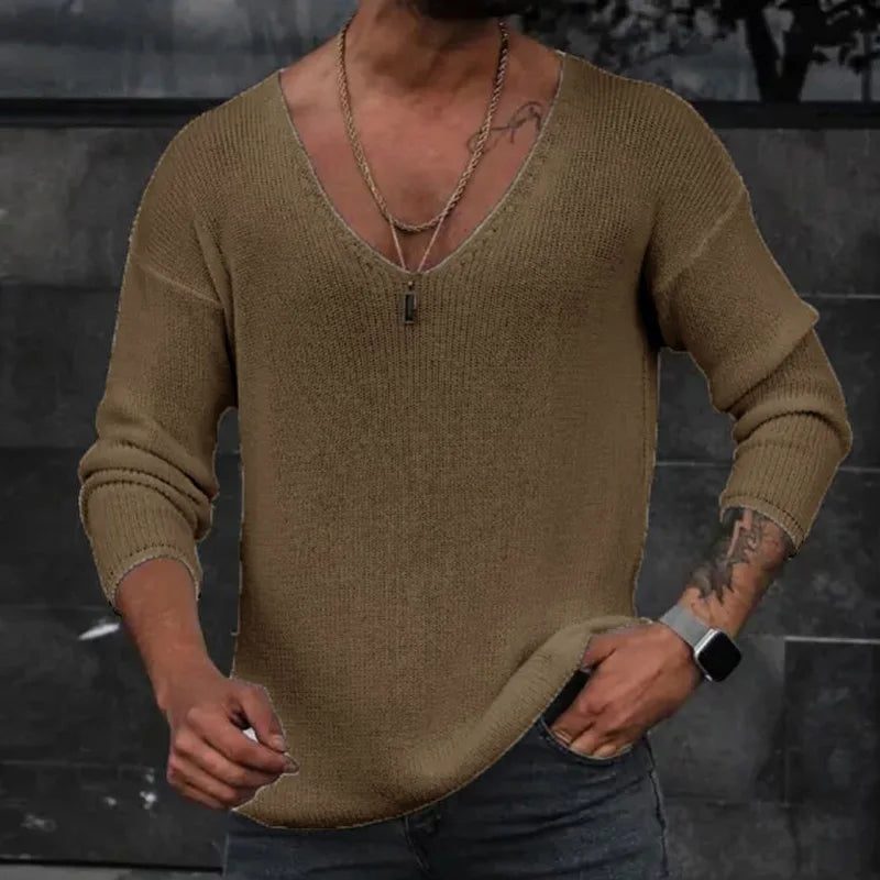 Men's Spring V-Neck Slim Fit T-Shirts