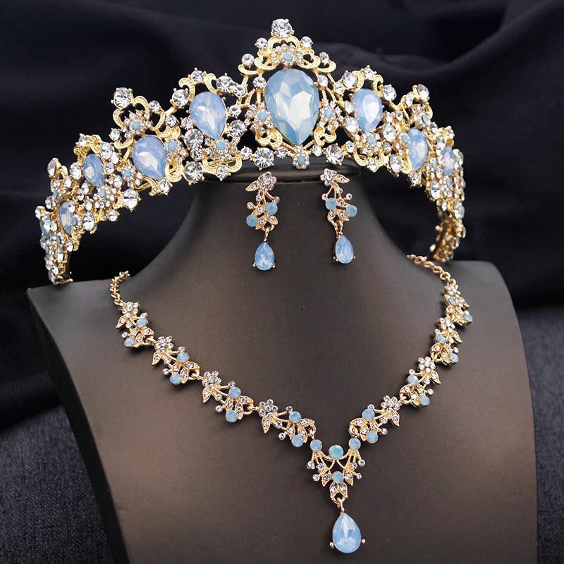 Luxury Bridal Crown Jewelry Set for Weddings