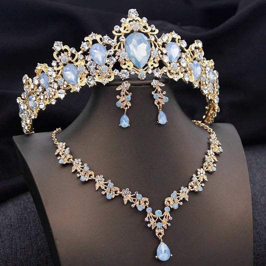 Luxury Bridal Crown Jewelry Set for Weddings