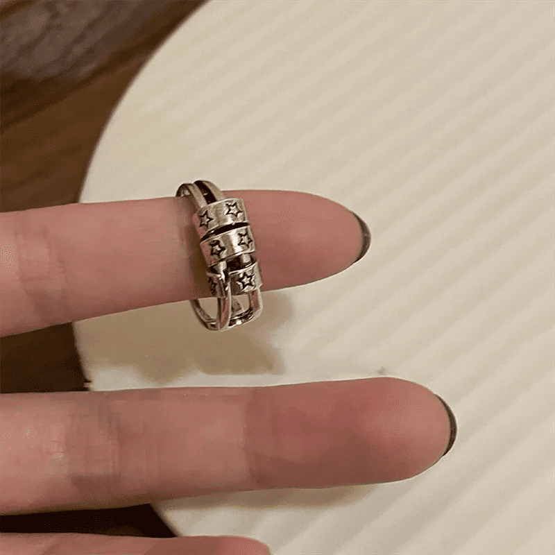 Y2K Vintage Kpop Heart Adjustable Rings Set