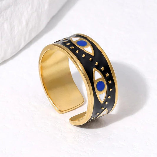 Waterproof Gold Color Stainless Steel Rings