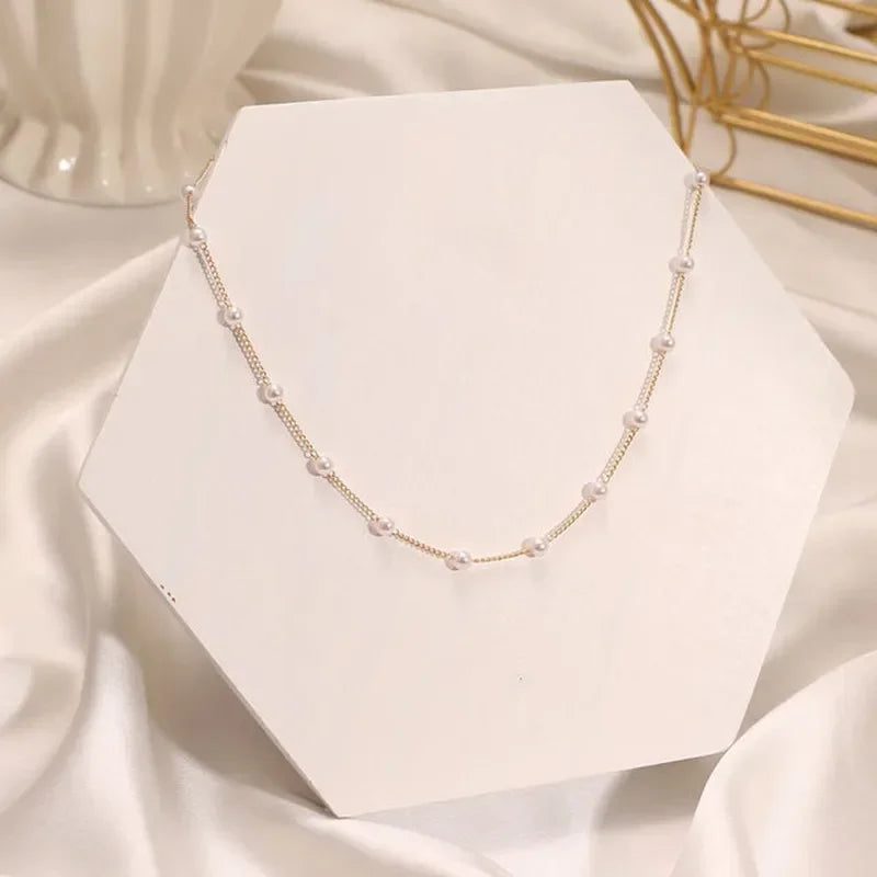 Korean Pearl Choker Necklace for Women 2023