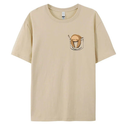 Men's Cotton Sloth Pocket Graphic T-Shirt