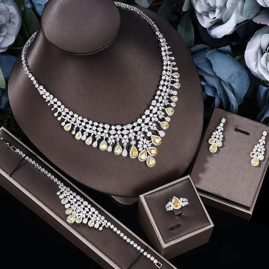 Luxury Wedding Jewelry Set: 4 Pieces