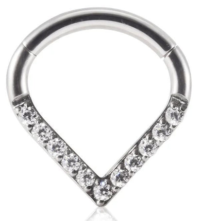 16G Surgical Steel Zircon Septum Clicker Jewelry