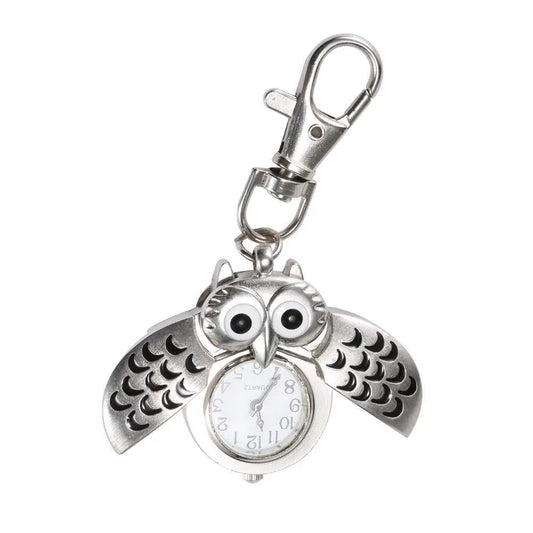 Vintage Owl Pocket Watch Keychain Gift