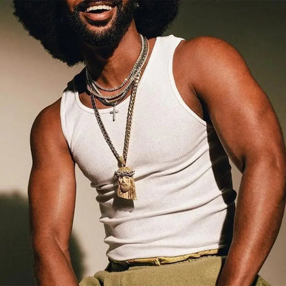 Men's Ribbed Sleeveless Tank Top for Summer