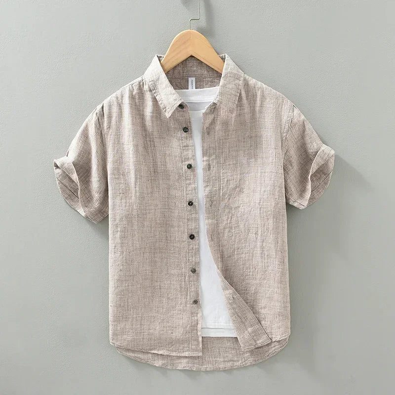 Men's Pure Linen Casual Short Sleeve Shirt