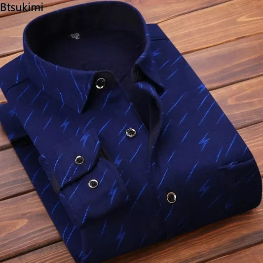 Men's Warm Flannel Plaid Dress Shirts