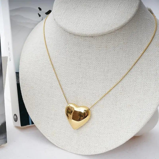 Waterproof Heart Pendant Necklace for Romantic Gifts