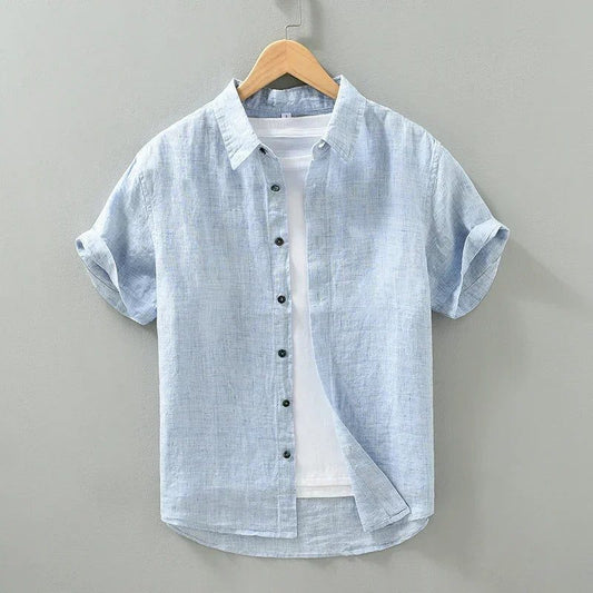 Men's Pure Linen Casual Short Sleeve Shirt