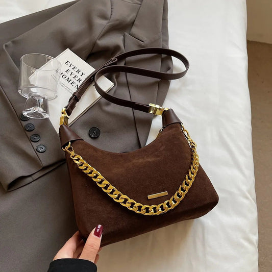 2024 Winter Y2K Faux Suede Shoulder Bag