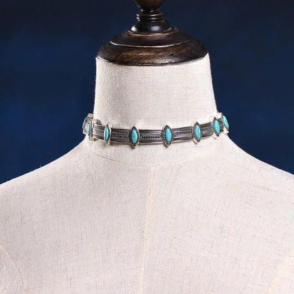 Vintage Western Turquoise Concho Necklace for Cowgirls