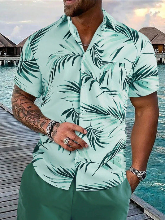 3D Printed Hawaiian Palm Tree Men's Shirt