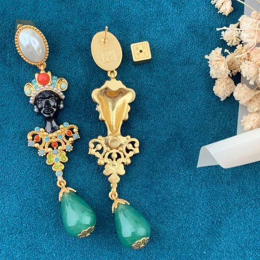 Vintage Pearl Medieval Stud Earrings for Women