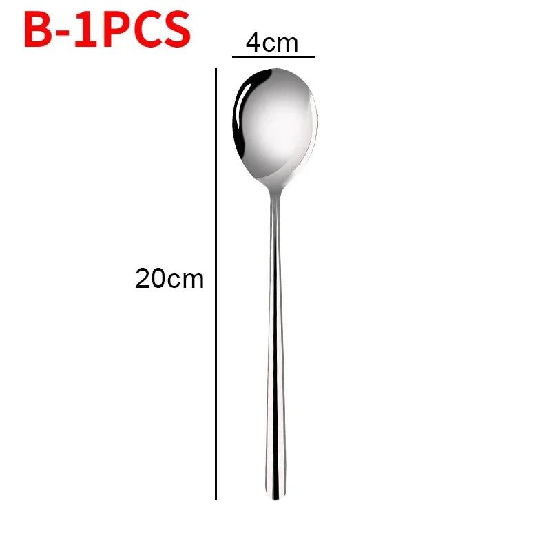 Large Stainless Steel Soup Spoons with Long Handle