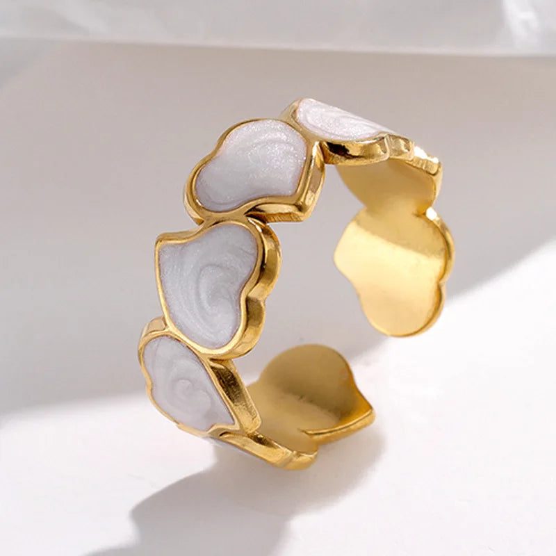 Waterproof Gold Color Stainless Steel Rings