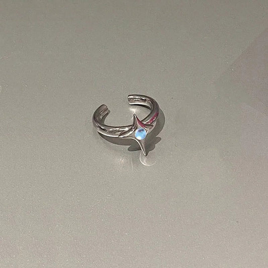 Vintage Irregular Cross Star Adjustable Couple Ring