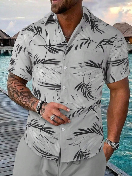 3D Printed Hawaiian Palm Tree Men's Shirt