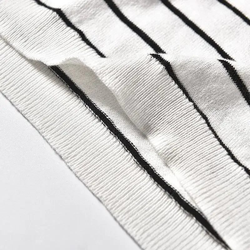 Women's Striped Silk Cotton Loose T-Shirt