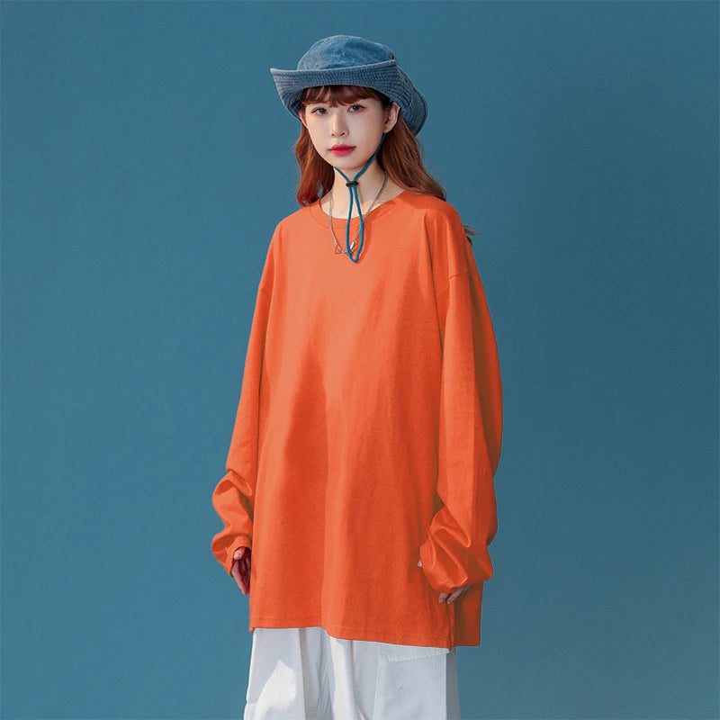 Trendy Long Sleeve Cotton T-Shirts for Women