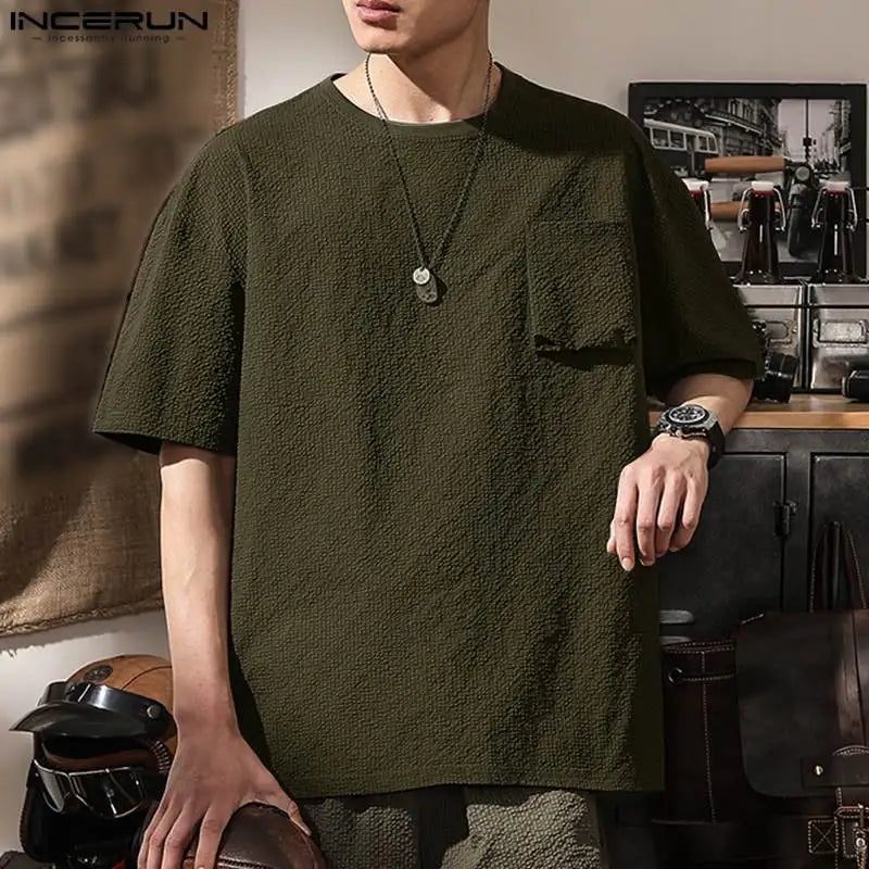 Men's Casual Pocket T-Shirt Summer Fashion