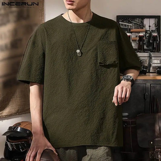 Men's Casual Pocket T-Shirt Summer Fashion