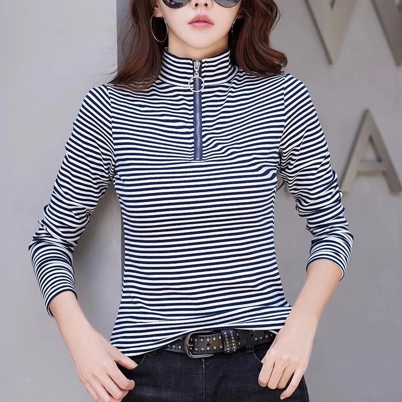 High-Quality Women's Striped Long Sleeve T-Shirt