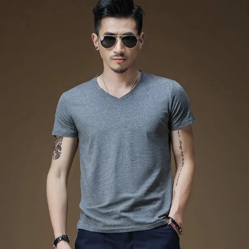 2024 Men's V-Neck Modal Short Sleeve T-Shirt