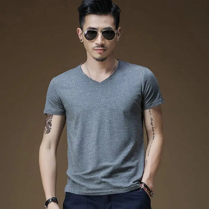 2024 Men's V-Neck Modal Short Sleeve T-Shirt