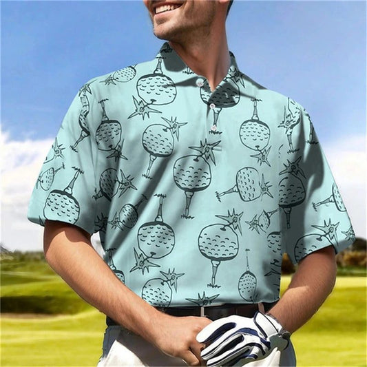 Men's Casual 3D Golf Polo Shirt
