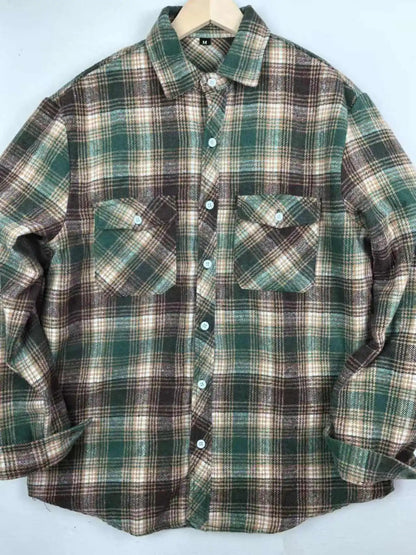 Men's Autumn Plaid Flannel Shirt Casual