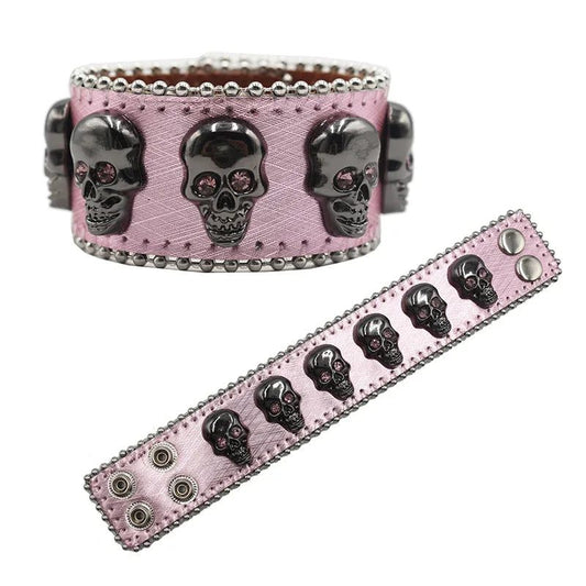 Punk Western Rhinestone Link Chain Bracelet