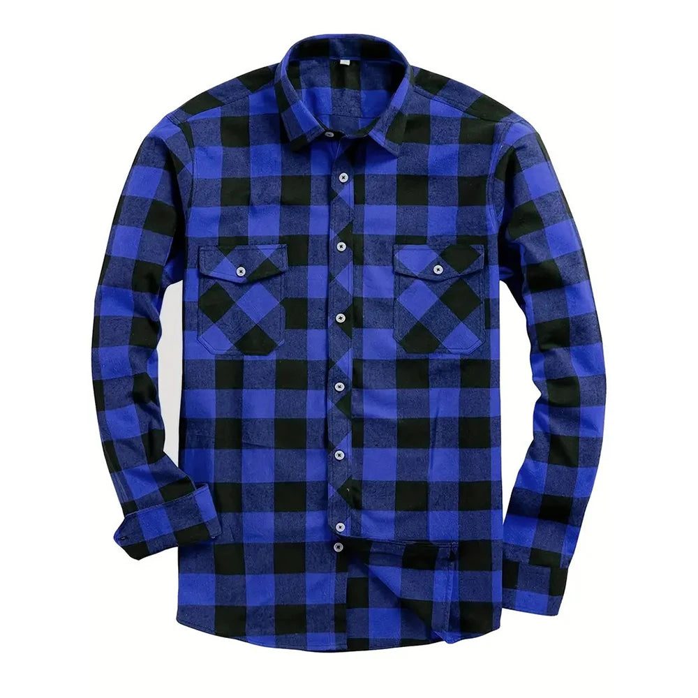 Men's Long Sleeve Plaid Flannel Shirt