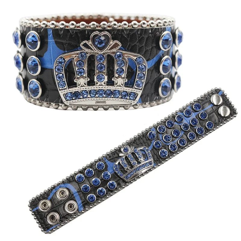 Punk Western Rhinestone Link Chain Bracelet