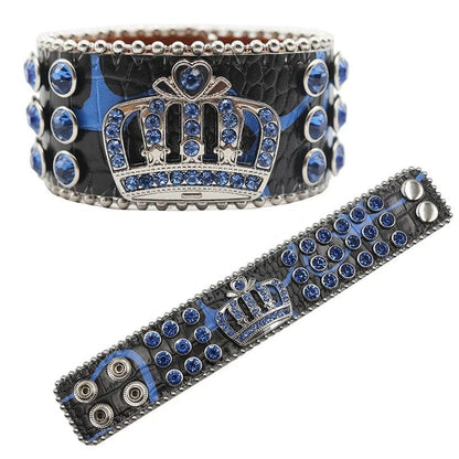 Punk Western Rhinestone Link Chain Bracelet