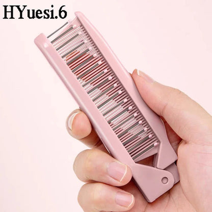 Portable 2-in-1 Anti-Static Folding Hair Brush