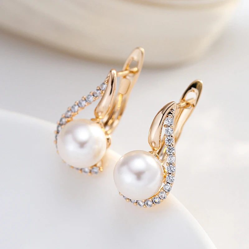 Unique Geometric Pearl Earrings for Weddings