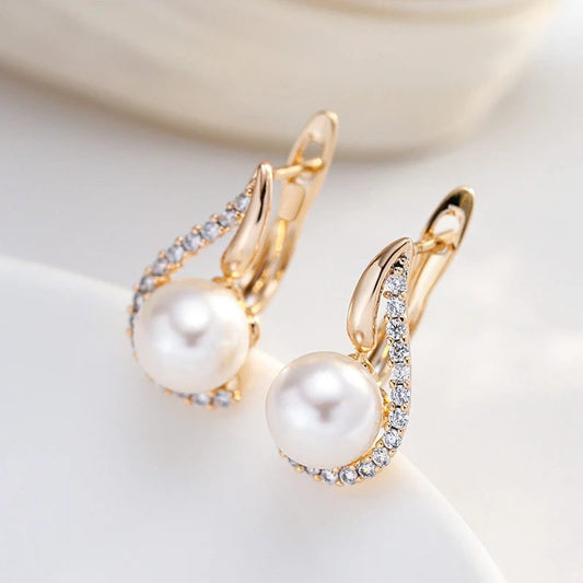 Unique Geometric Pearl Earrings for Weddings