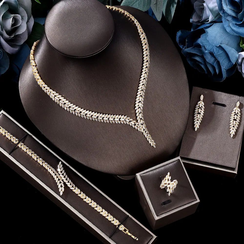 Luxury Wedding Jewelry Set: 4 Pieces