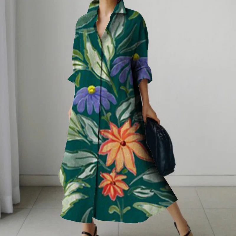 2024 Summer Hawaiian Print Women Dress Shirts