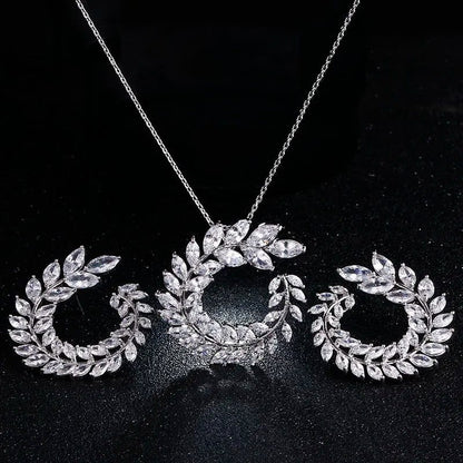 Elegant Bridal Jewelry Set: Water Drop Earrings