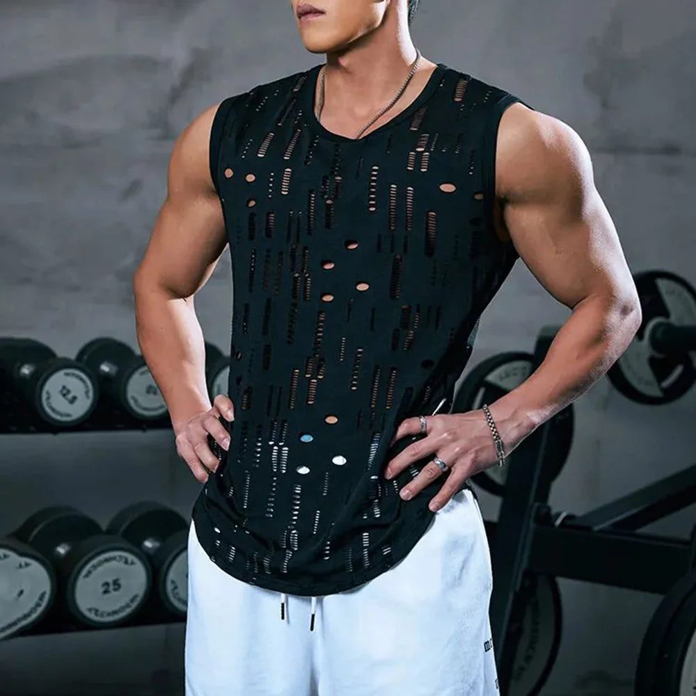 Men's Breathable Mesh Tank Top for Fitness